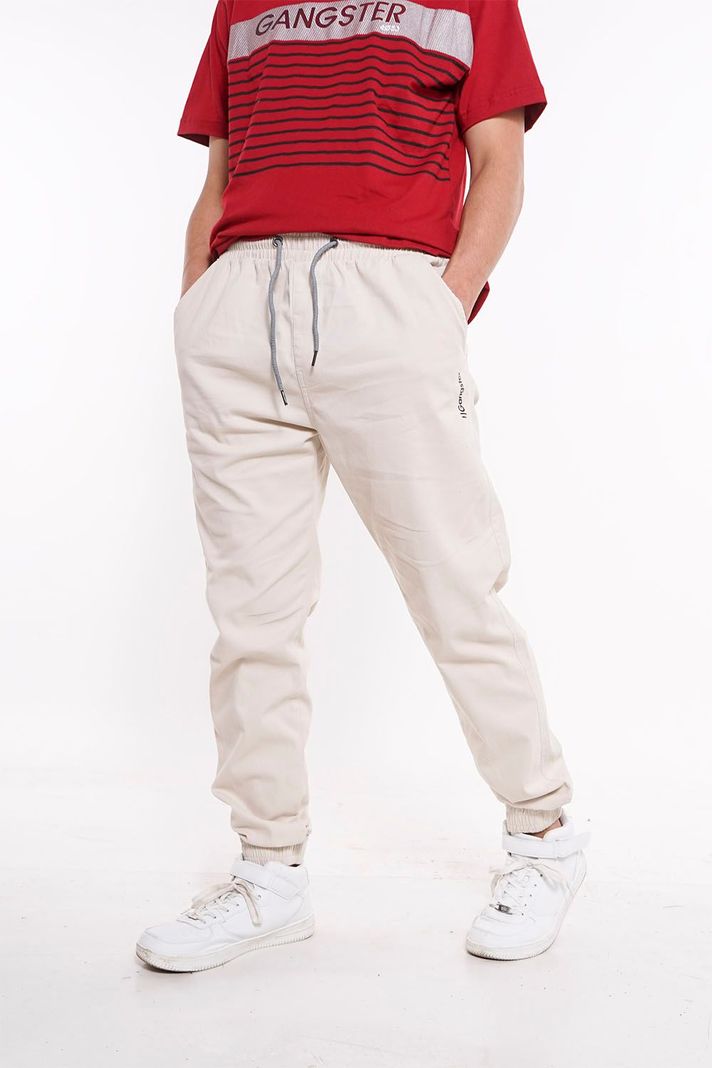 Pantalon Jogger Canvas Over Beige Gangster-0