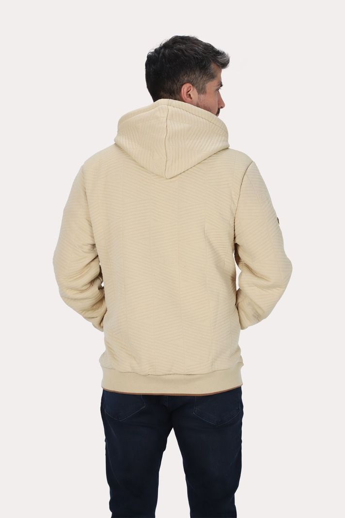 Poleron Full Zipper Jacquard Sherpa Nebula Beige Gangster-1