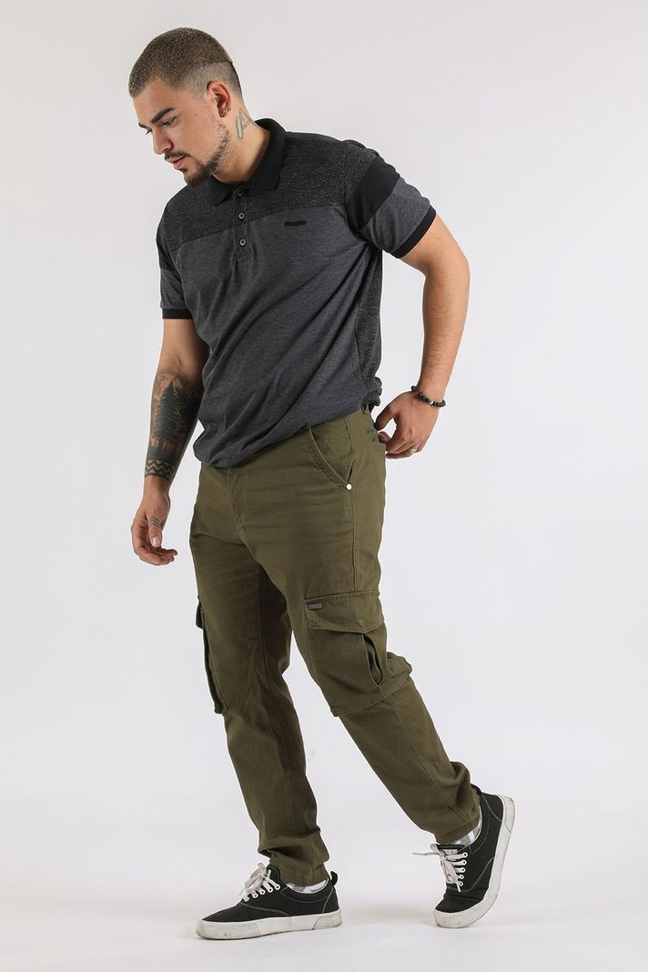 Pantalon Jogger Canvas Tradicional Verde Gangster-3