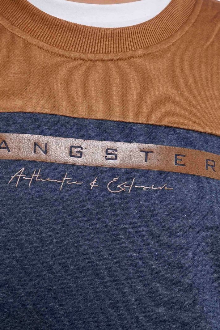 Poleron Crew Front Logo Mostaza Gangster-2