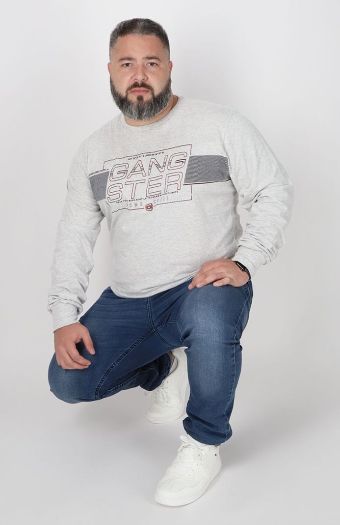 Plus Polera Manga Larga Head Arena Gangster-3