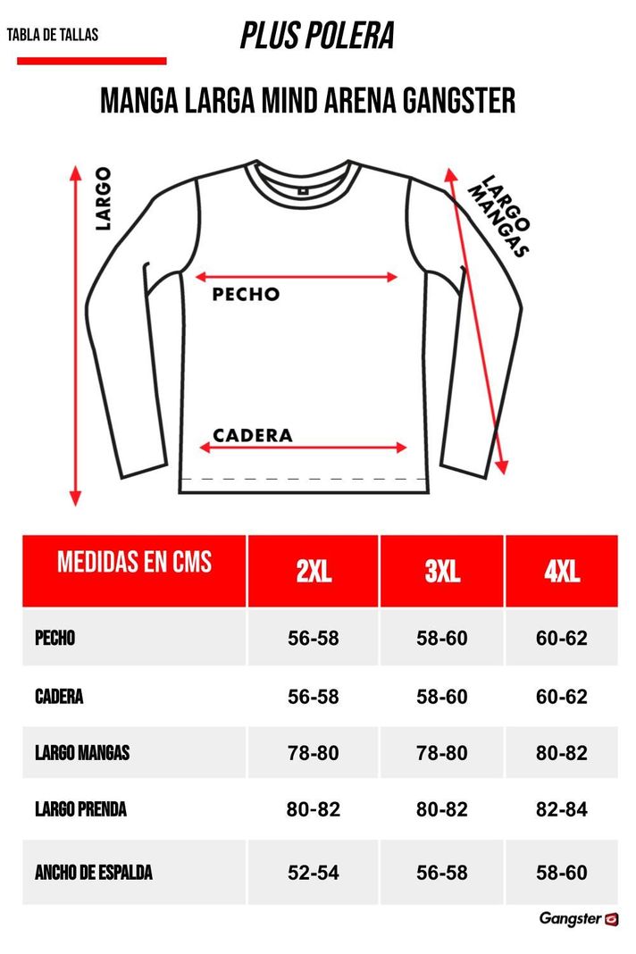 Plus Polera Manga Larga Head Arena Gangster-4