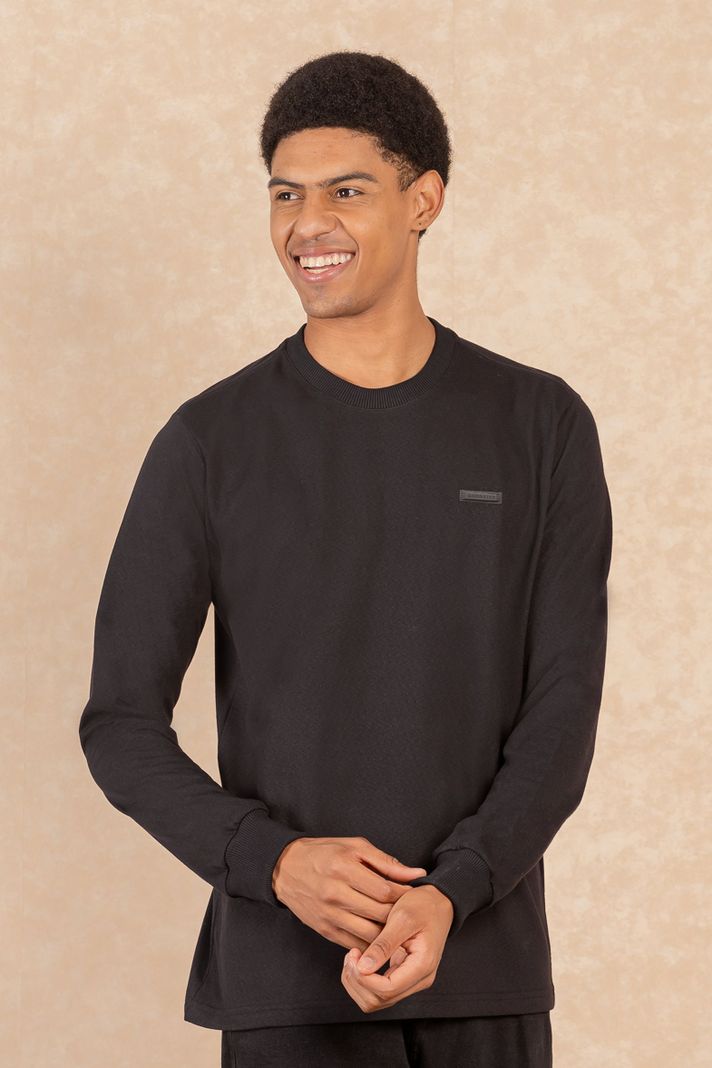 Polera Ml Basica Core Negro Gangster-0