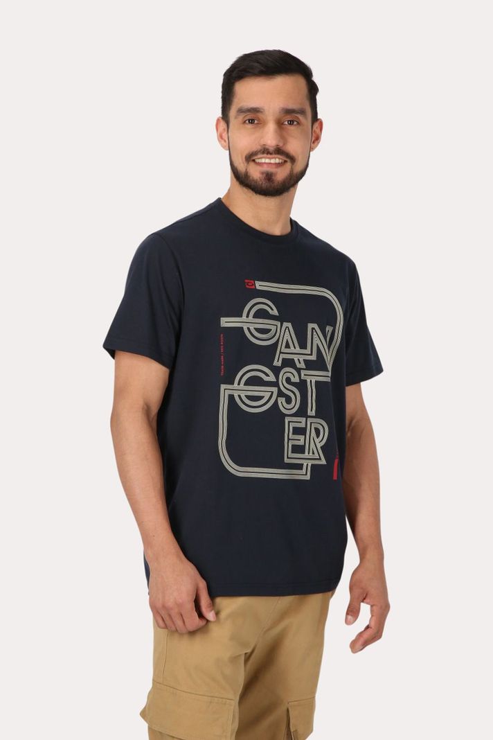 Plus Polera Mc Básica  Atalaia Azul Gangster-0