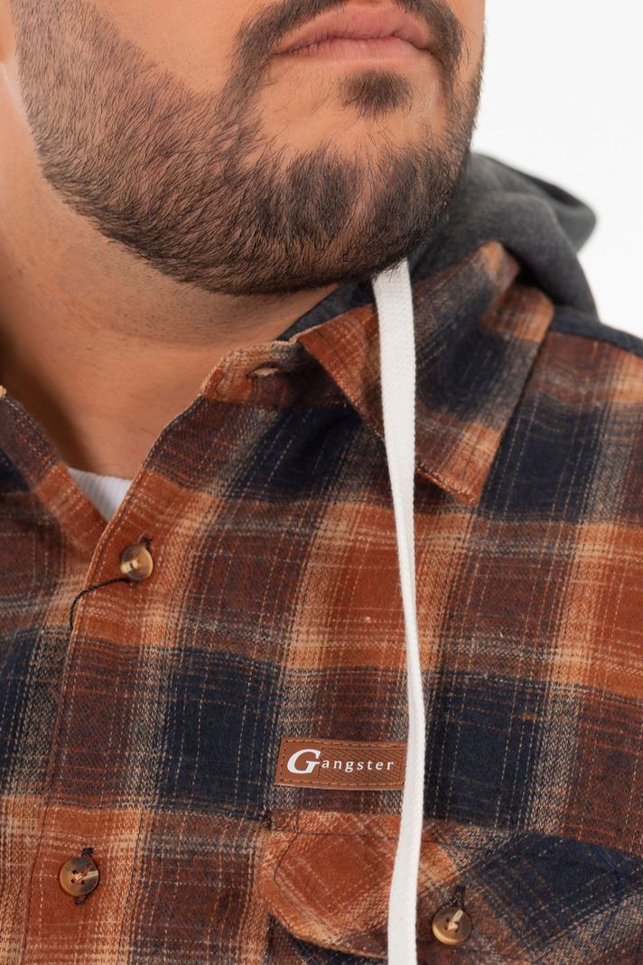 Plus Camisa Ml Franela Grizzly Cafe Gangster-3