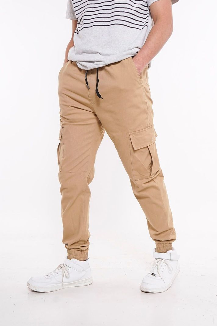 Pantalon Jogger Canvas Parachute Café Gangster-0