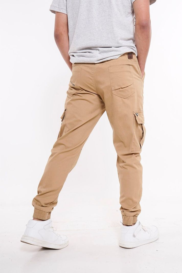 Pantalon Jogger Canvas Parachute Café Gangster-1
