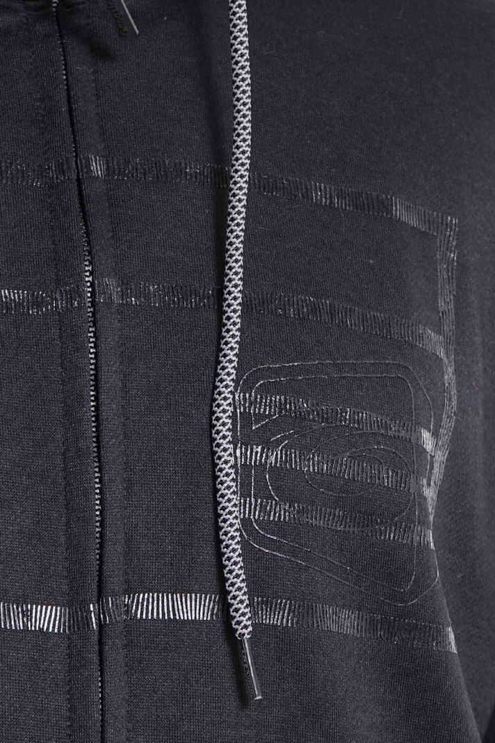 Poleron Full Zipper Sili Negro Gangster-2