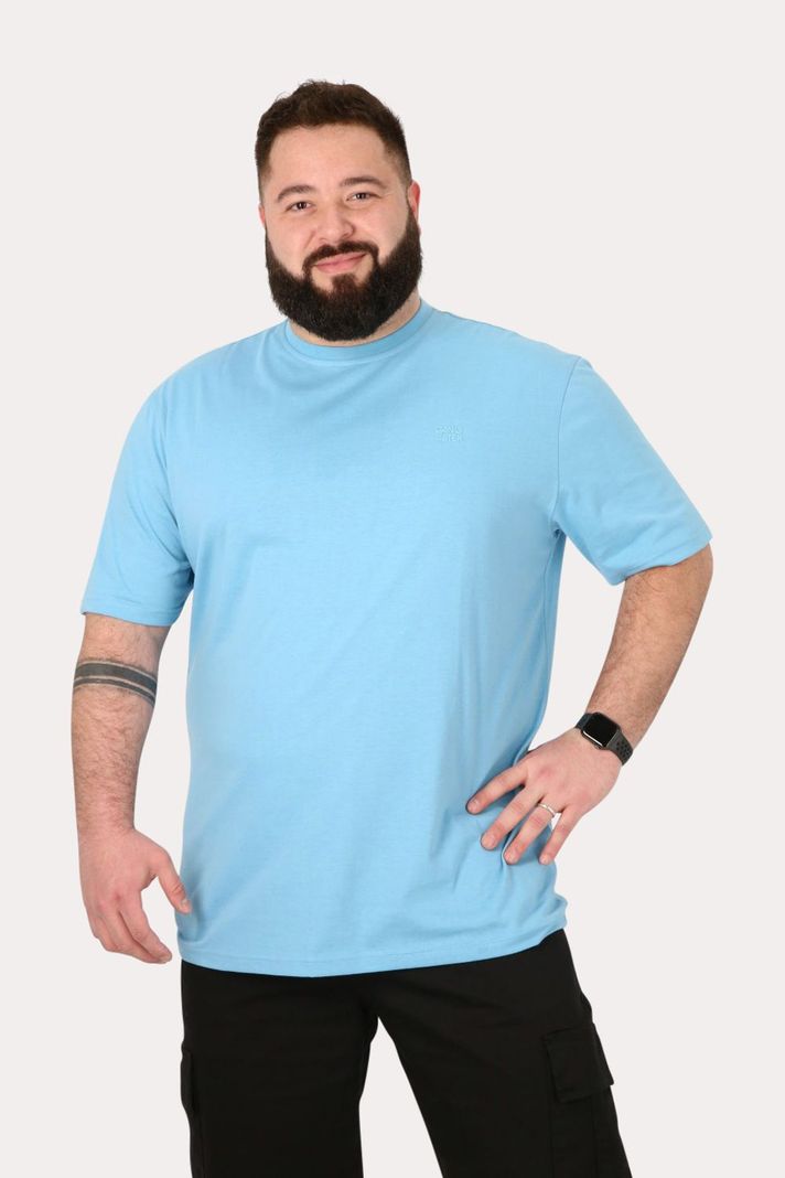 Plus Polera Mc Básica  Classic Celeste Gangster-0