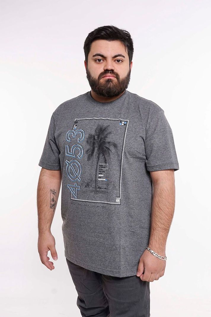 Plus Polera Mc Básica 4053G Gris Gangster-0