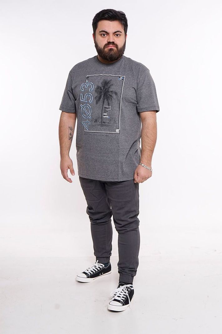 Plus Polera Mc Básica 4053G Gris Gangster-2