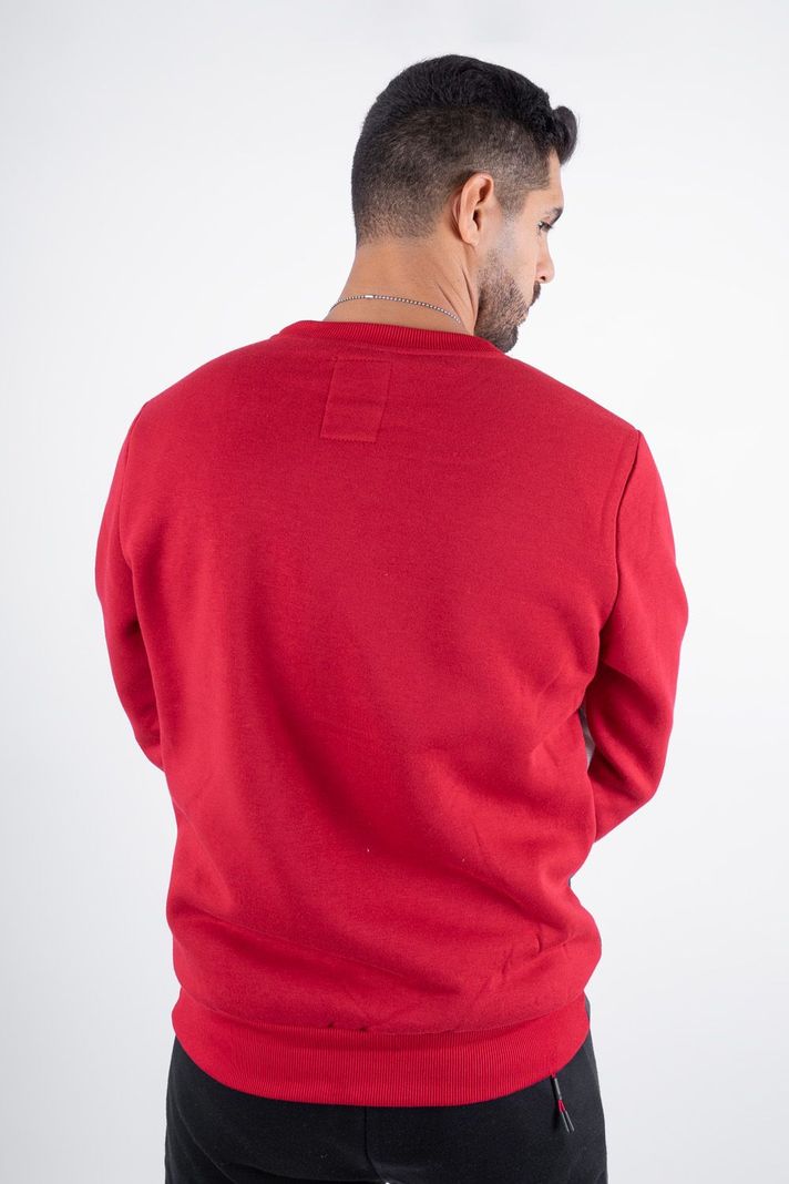 Polerón Crew Fleece Fundamental Rojo Gangster-1