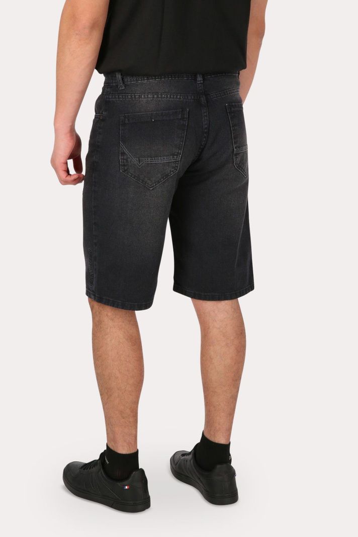 Short Bermuda Jogger Liso Loose 4 Negro Gangster-1