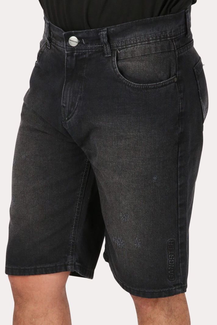 Short Bermuda Jogger Liso Loose 4 Negro Gangster-2