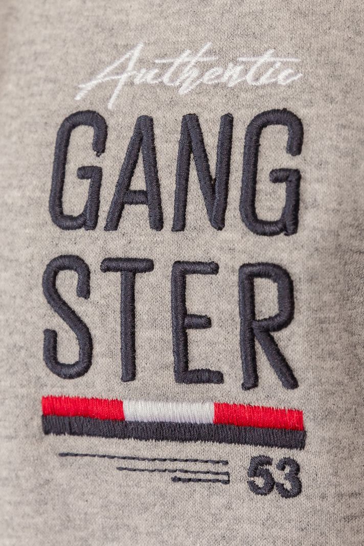 Poleron Full Zipper Fleece Border Azul Marino Gangster-3