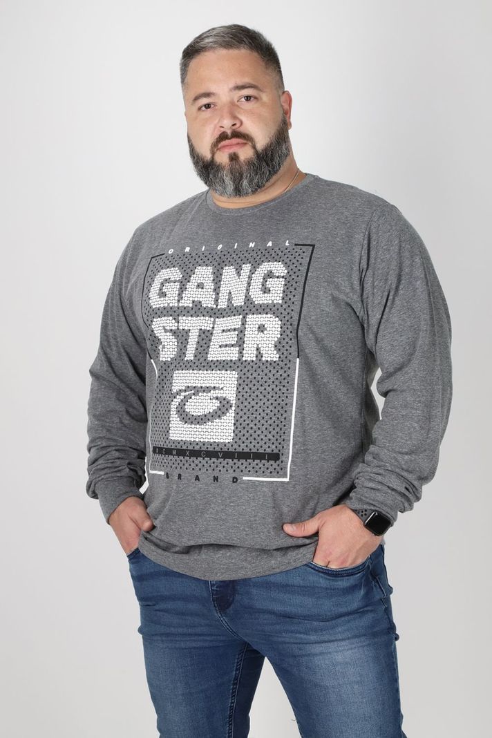 Plus Polera Manga Larga Fore Gris Gangster-0