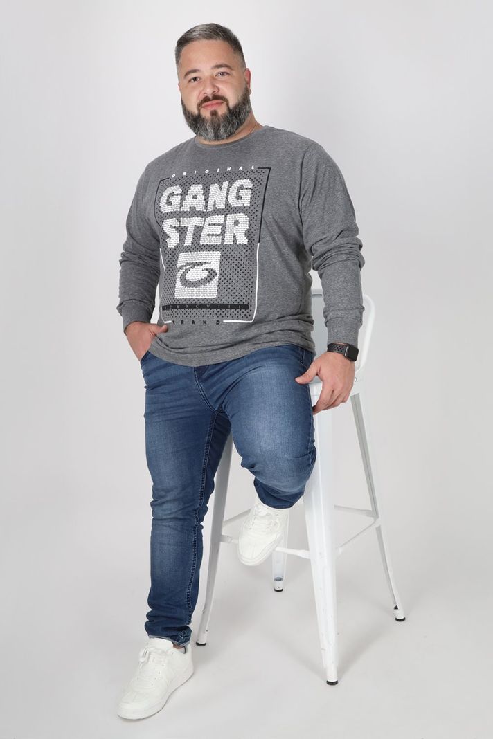 Plus Polera Manga Larga Fore Gris Gangster-3