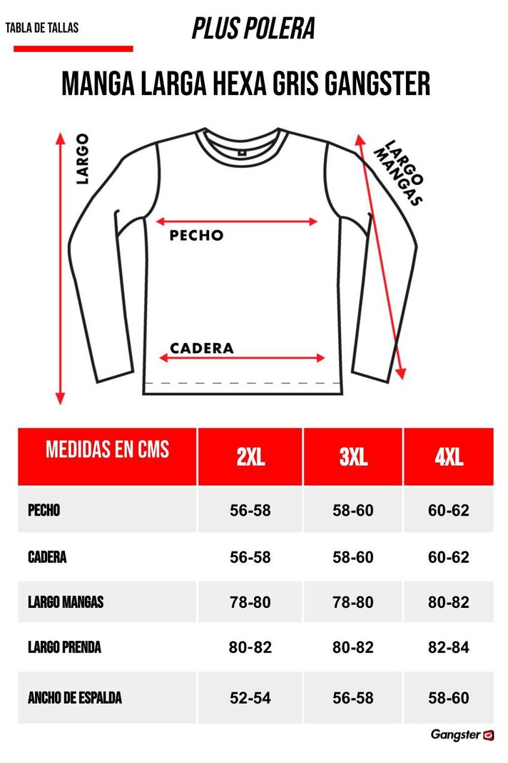 Plus Polera Manga Larga Fore Gris Gangster-4