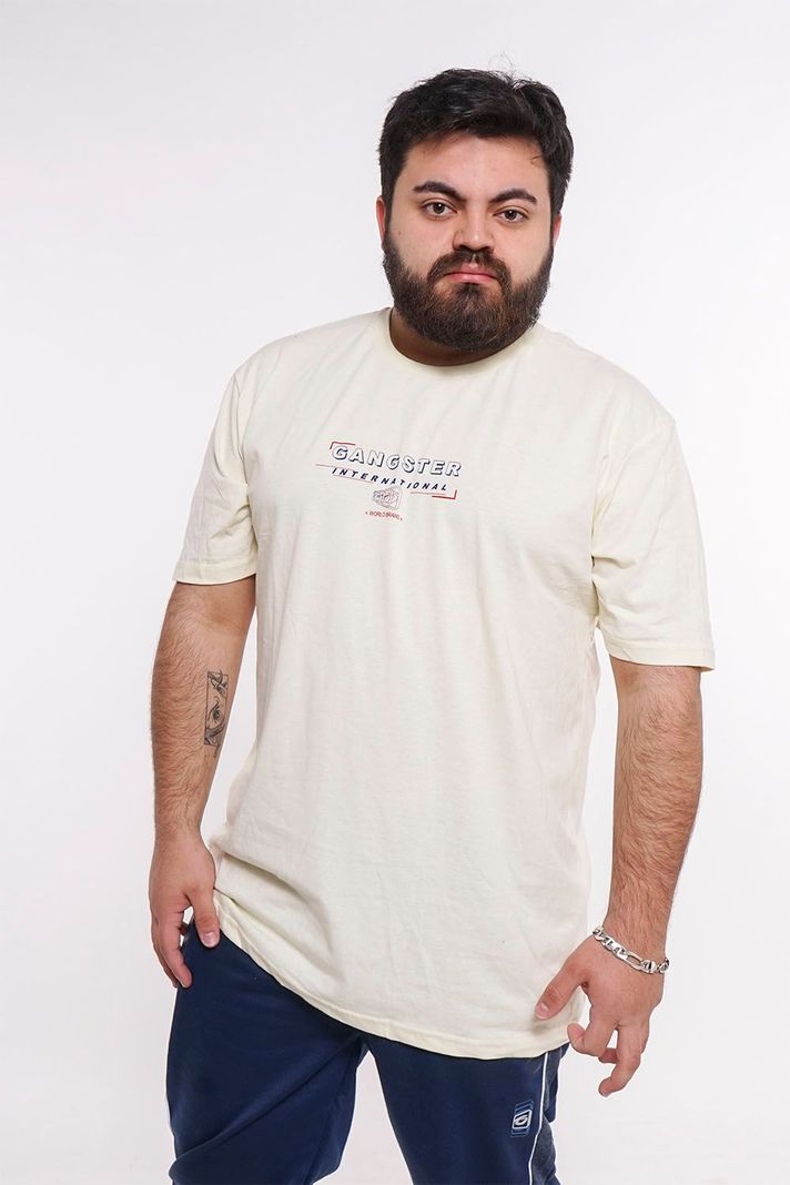 Plus Polera Mc Básica Malibu Amarillo Gangster-0
