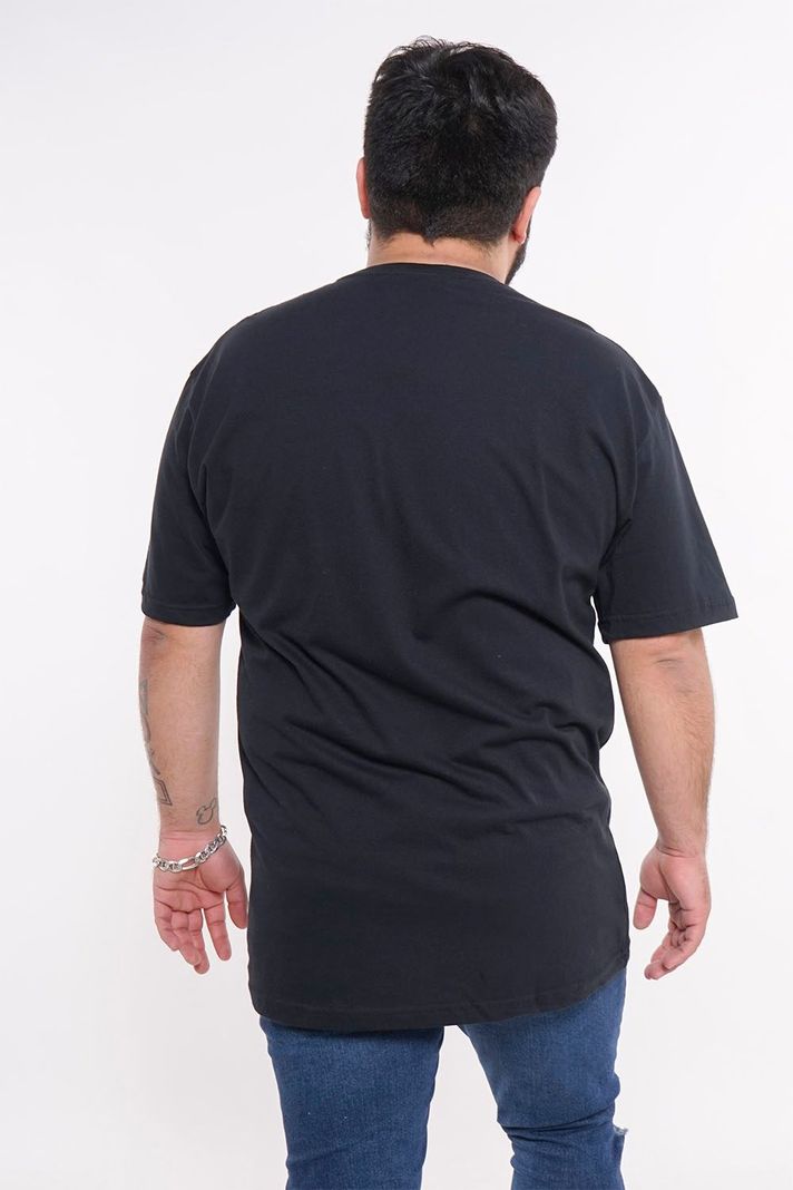 Plus Polera Mc Básica Luxe Negro Gangster-1