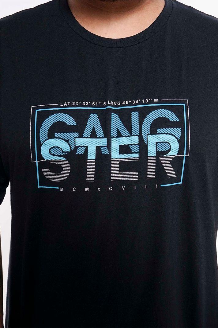 Plus Polera Mc Básica Luxe Negro Gangster-2
