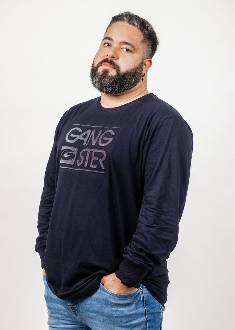 Plus Polera Manga Larga Hope Azul Marino Gangster XXL