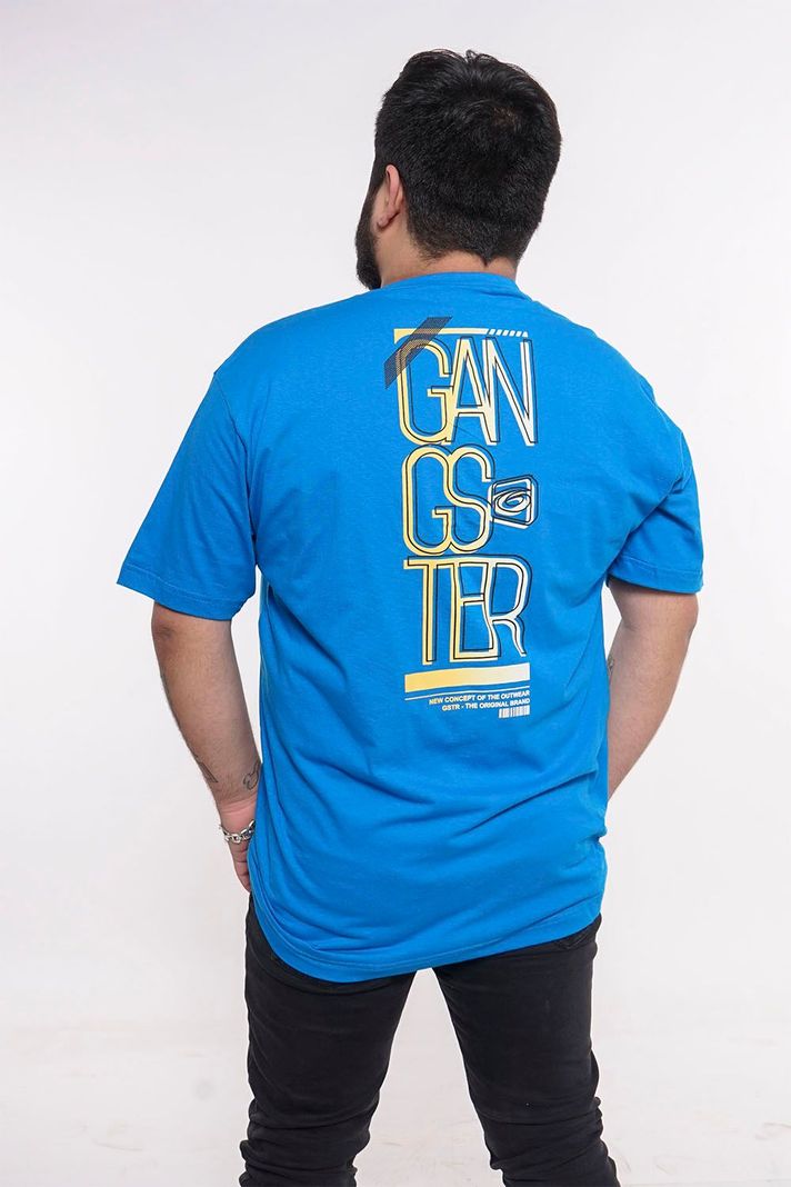 Plus Polera Mc Básica Concept Azul Gangster-1