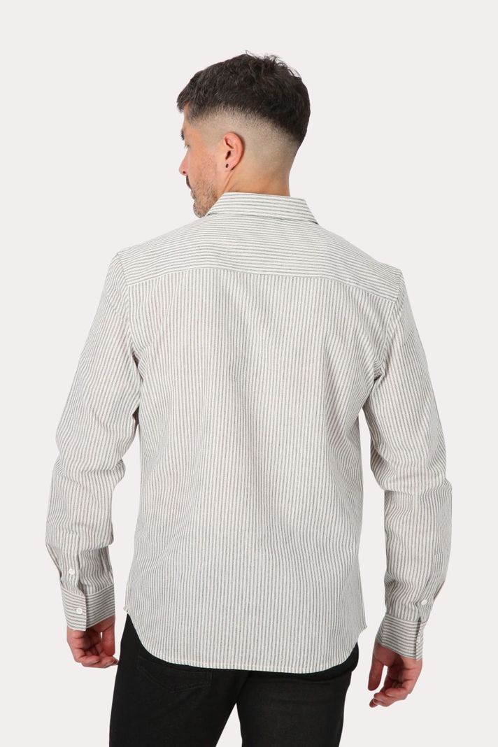 Camisa ML Fake Linho Araru Blanco Gangster-1