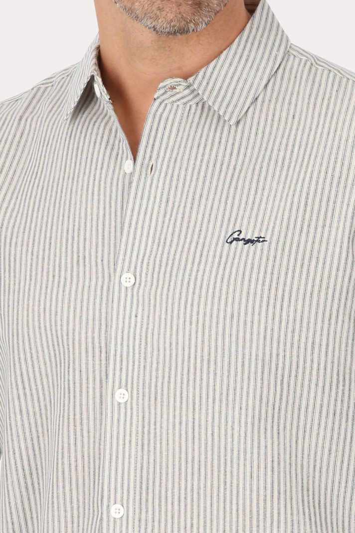 Camisa ML Fake Linho Araru Blanco Gangster-2