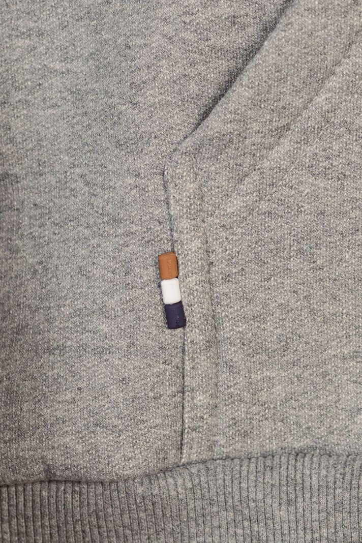 Plus Poleron Full Zipper Fleece Panel Azul Marino Gangster-3