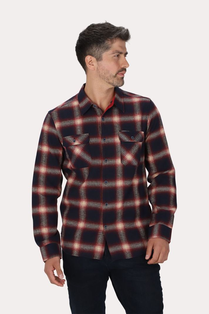 Camisa Ml Franela Braven Azul Marino Gangster-0