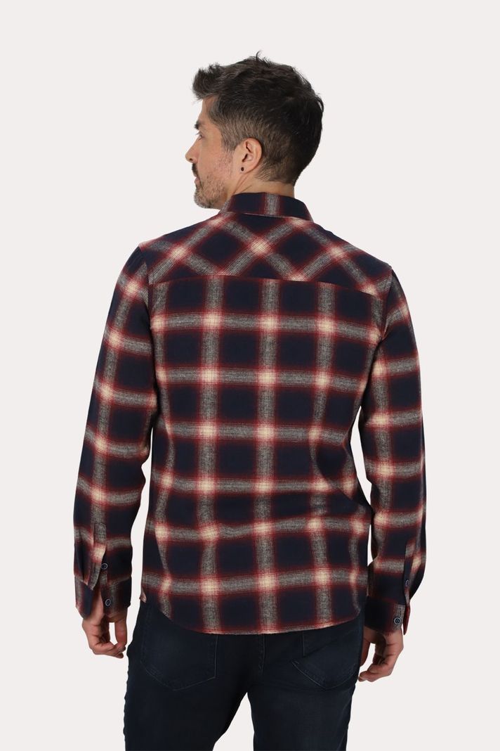 Camisa Ml Franela Braven Azul Marino Gangster-1