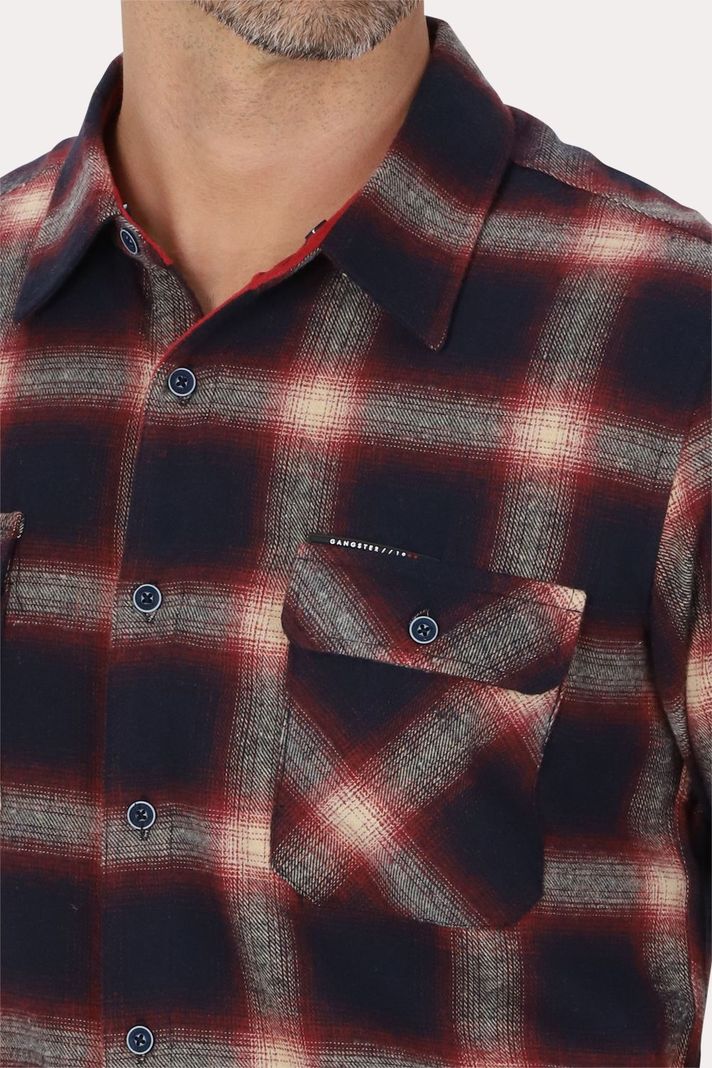 Camisa Ml Franela Braven Azul Marino Gangster-3