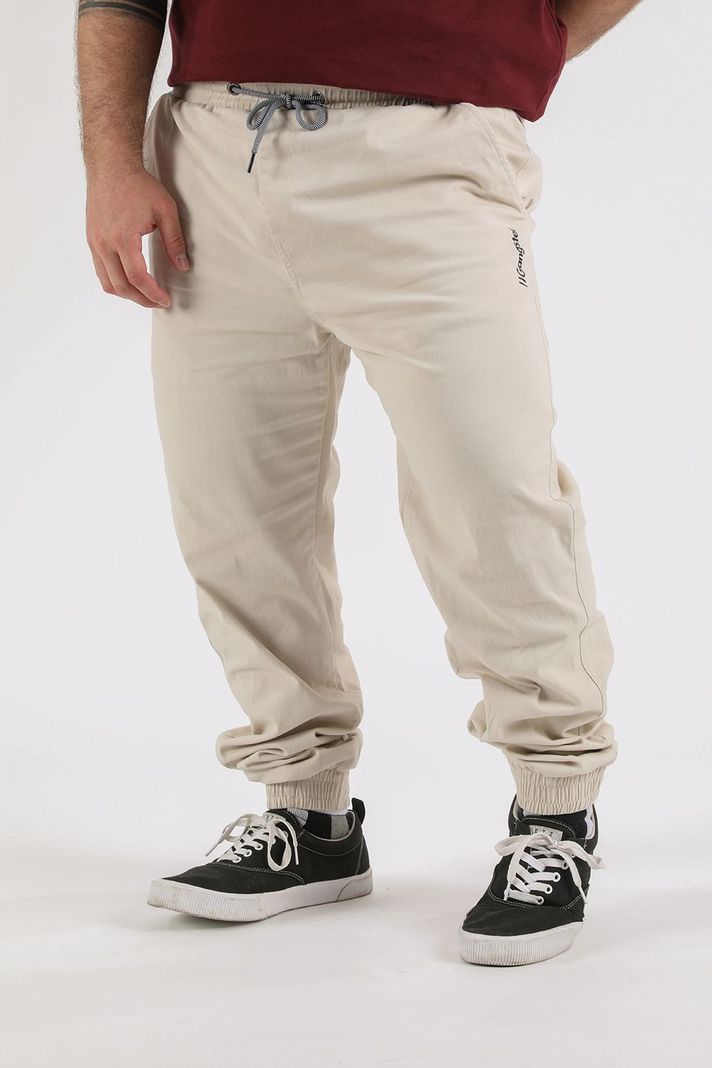 Plus Pantalon Jogger Canvas Over Beige Gangster-0