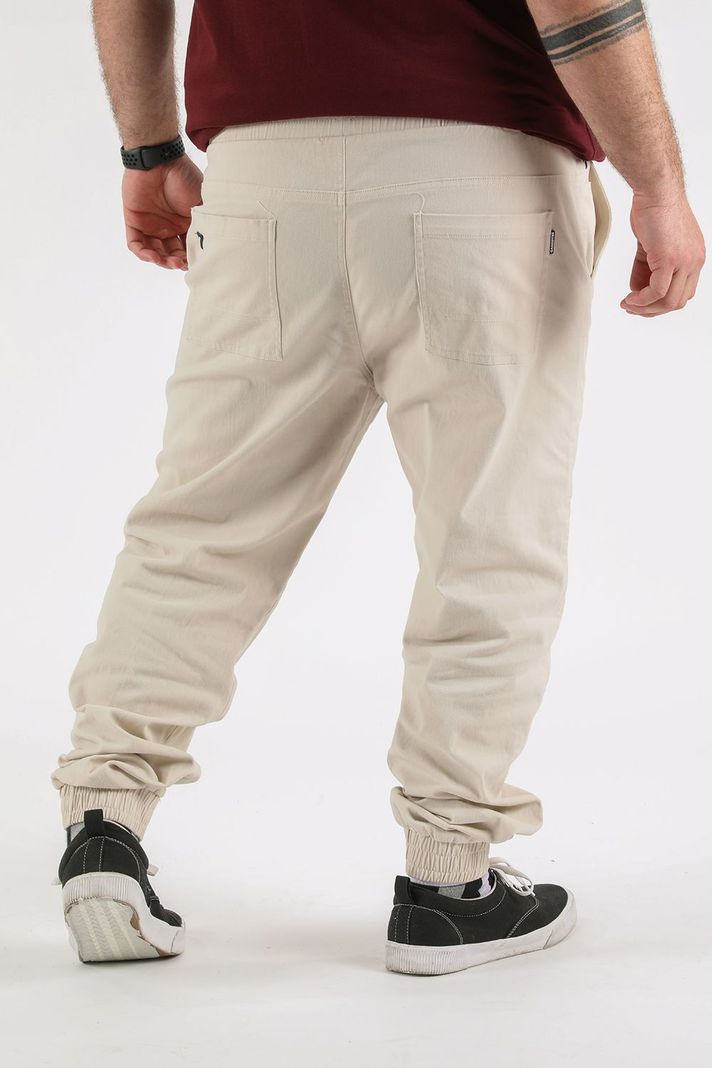Plus Pantalon Jogger Canvas Over Beige Gangster-1