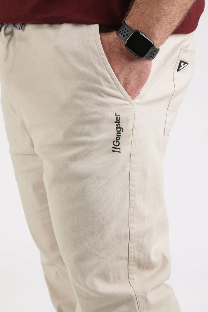 Plus Pantalon Jogger Canvas Over Beige Gangster-3