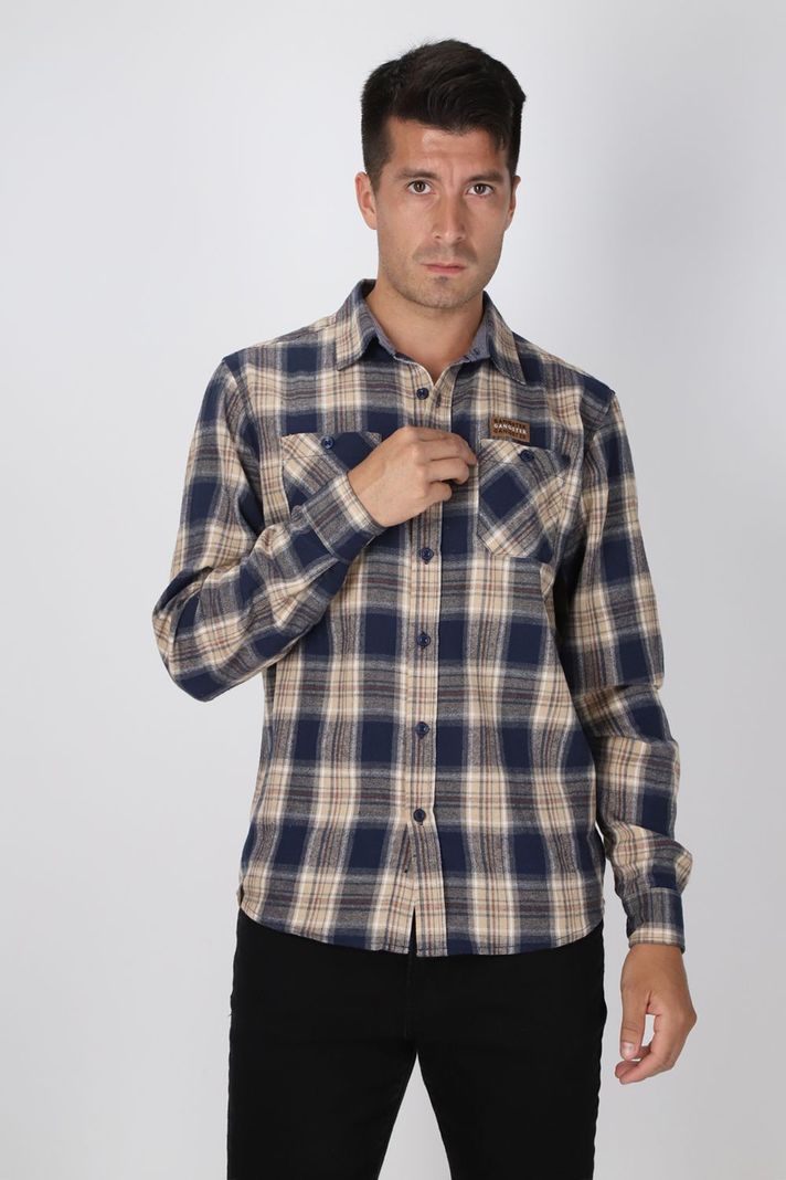 Camisa ML Franela Rustic Cafe Gangster-0
