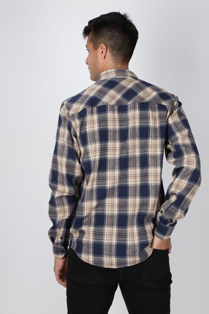Camisa ML Franela Rustic Cafe Gangster-1