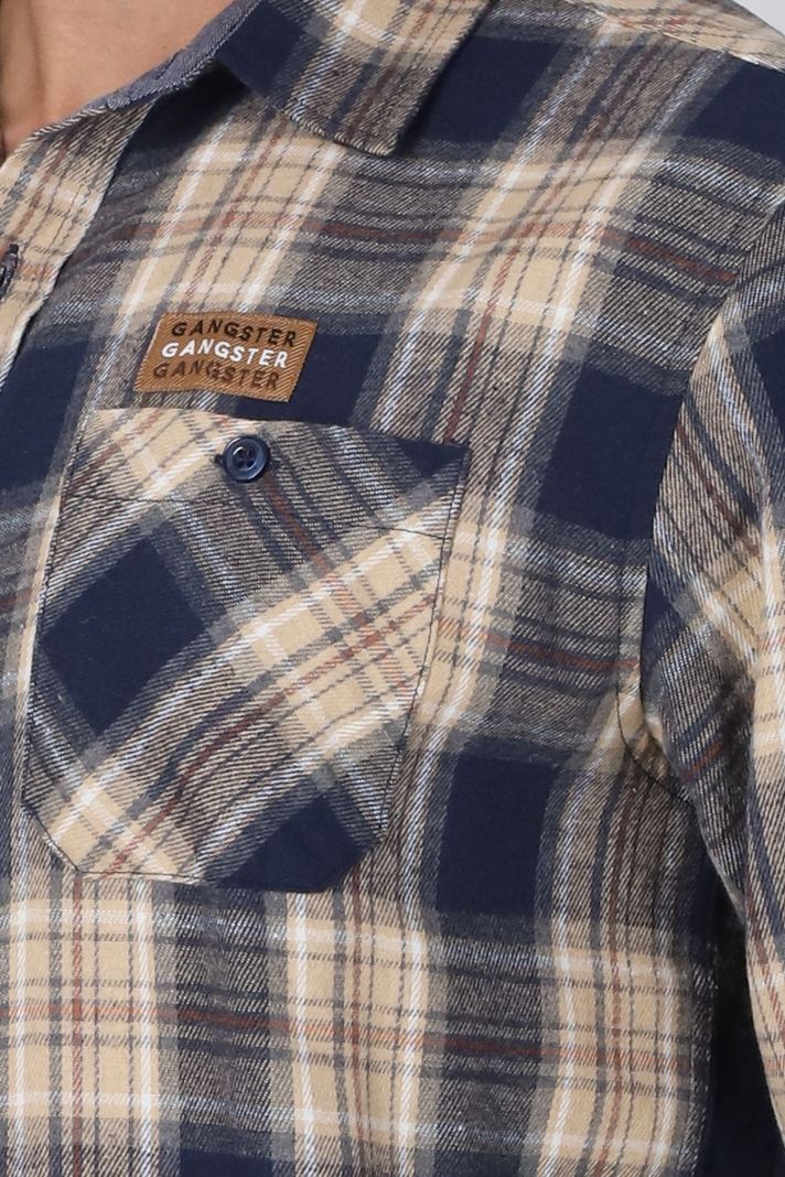 Camisa ML Franela Rustic Cafe Gangster-2