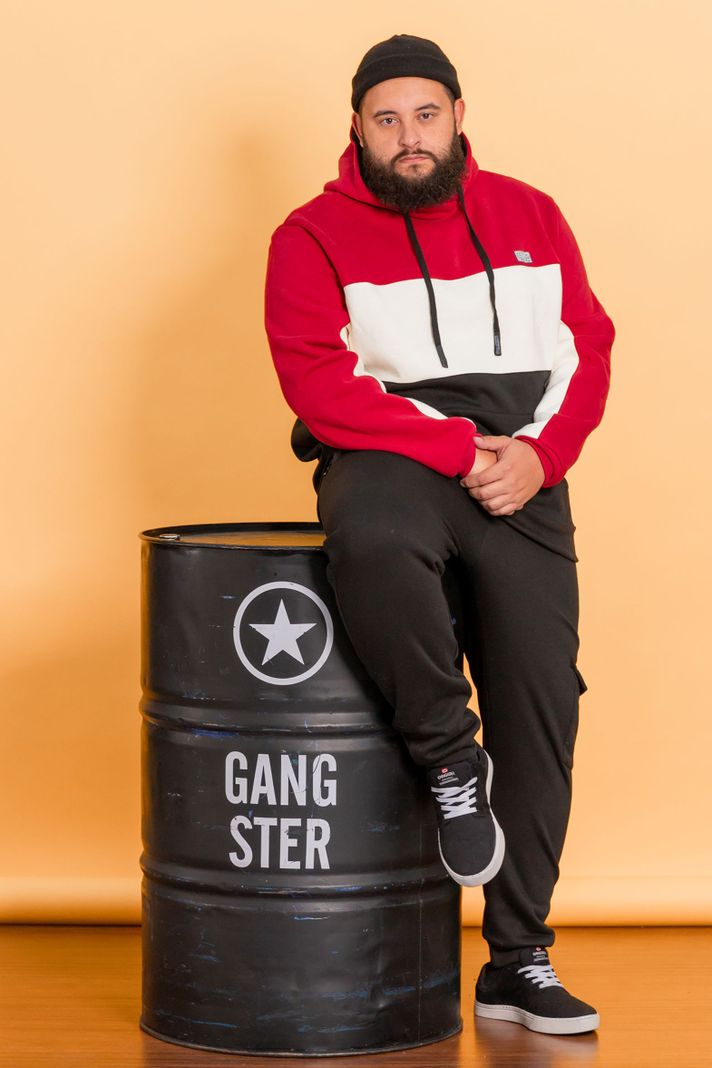 Polerón Hoodie Fleece Journal Rojo Gangster-6
