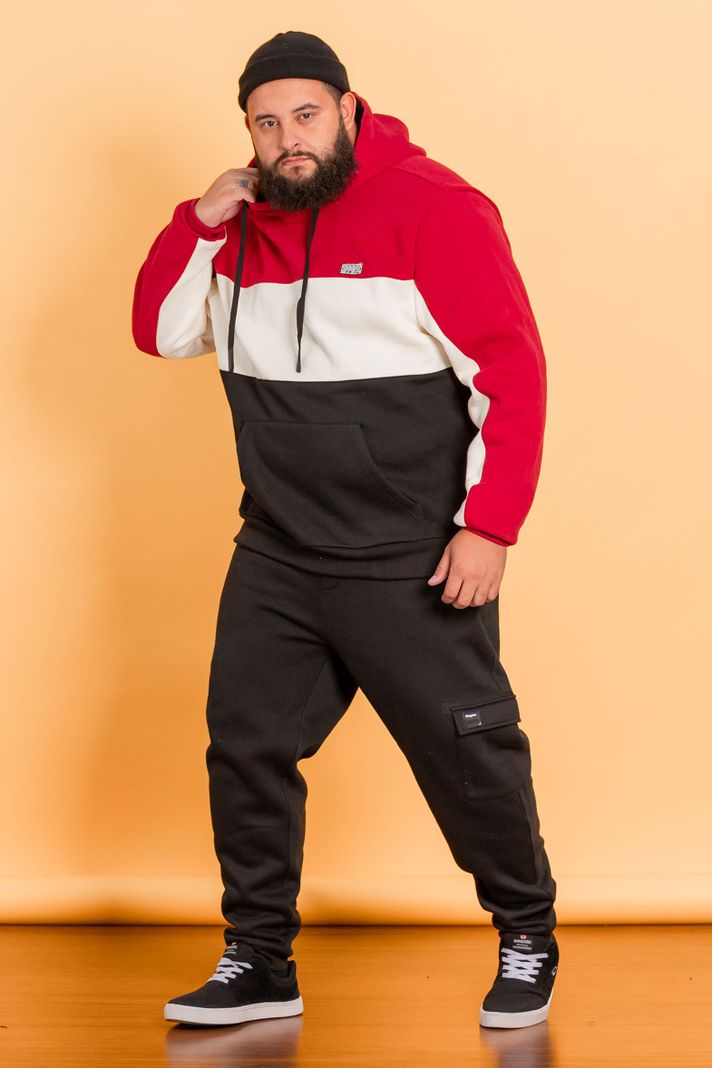 Polerón Hoodie Fleece Journal Rojo Gangster-8
