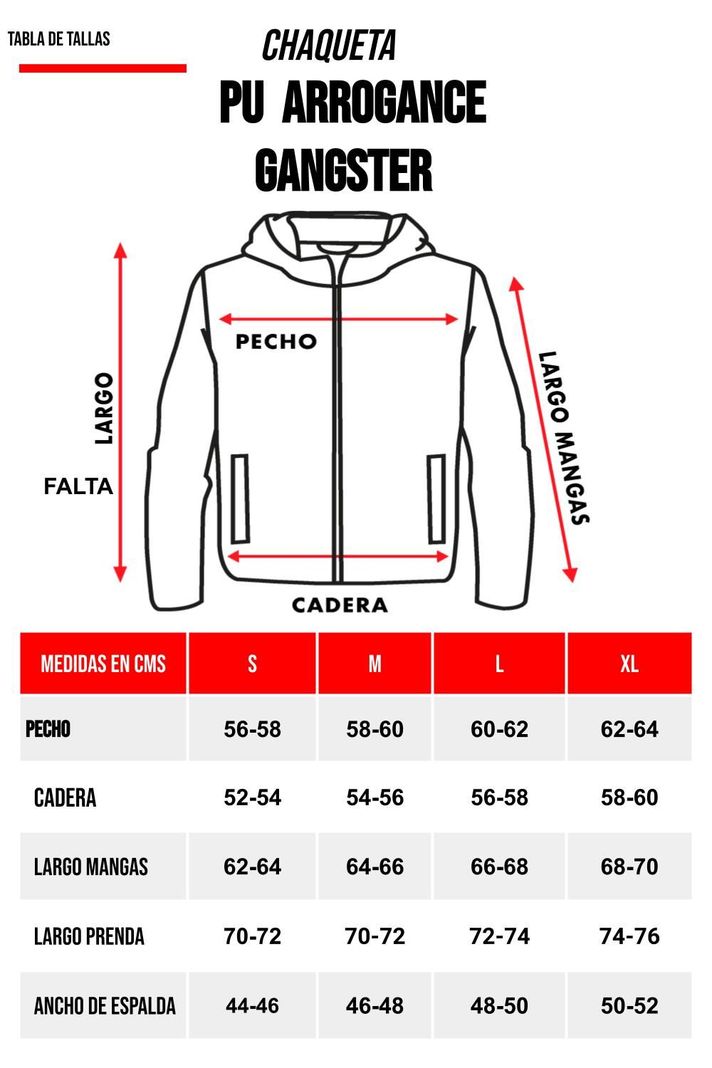 Chaqueta PU Pride Negro Gangster-4