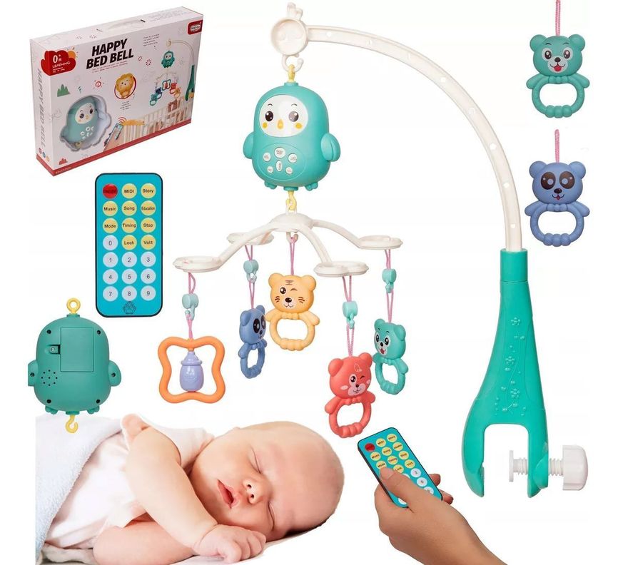 Móvil Giratorio Para Cuna De Bebe Con Luz y Sonido-0