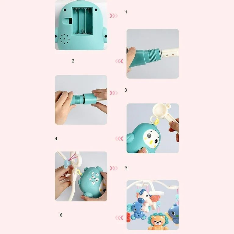 Móvil Giratorio Para Cuna De Bebe Con Luz y Sonido-5