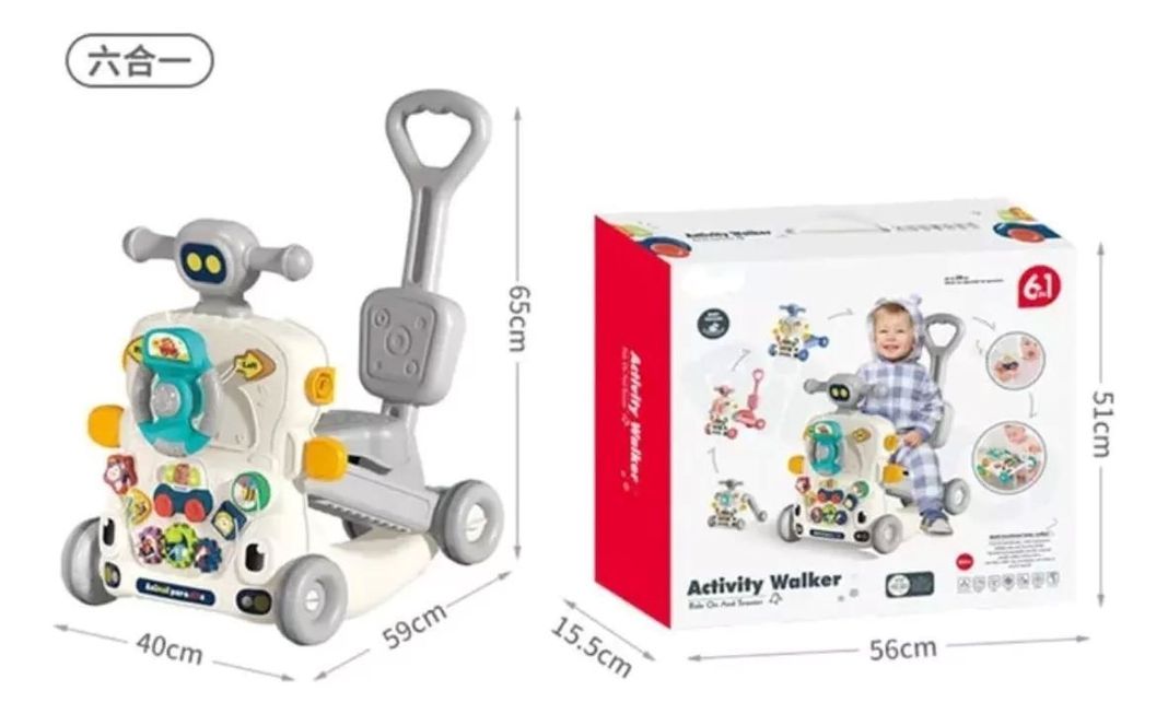 Andador Caminador Scooter Bebé Musical Multifuncional 6 En 1-1