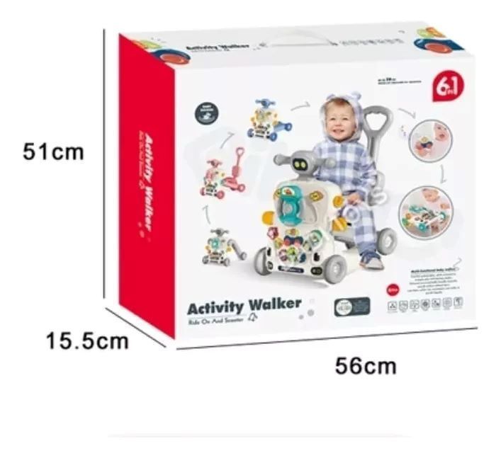 Andador Caminador Scooter Bebé Musical Multifuncional 6 En 1-3
