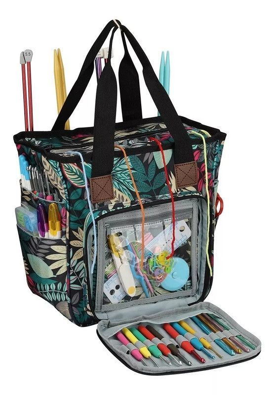 Bolso Porta Tejido Lana Crochet Tipo Cartera-0