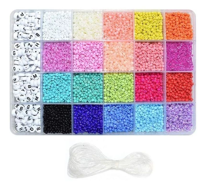 Set De Mostacillas Para Pulseras Incluye Letras-0
