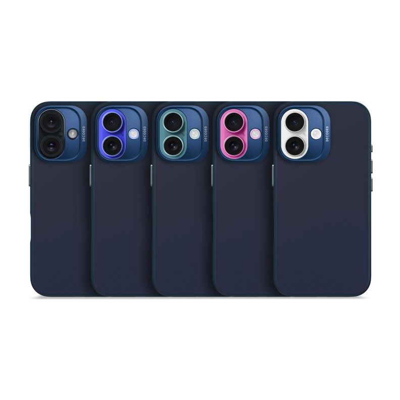 Funda silicona antimicrobial Magsafe iPhone 16 Azul marino-8