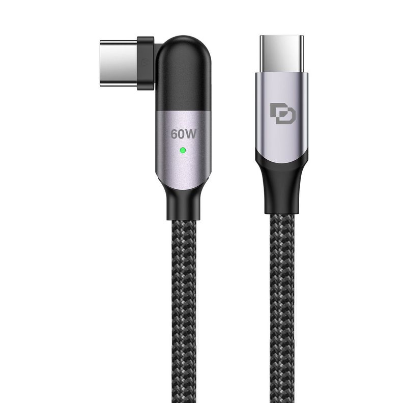Cable Giratorio Usb-c A Usb-c 60w De 2m Rugged Dusted Negro